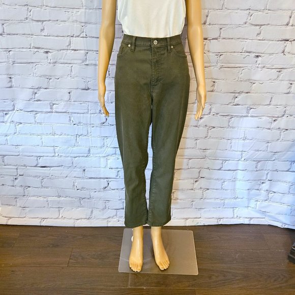 BANANA REPUBLIC, Moss green ultra high rise slim fit coated jeans - Picture 7 of 12